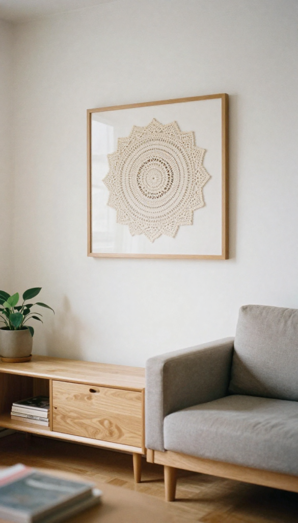 riuso dei centrini in soggiorno