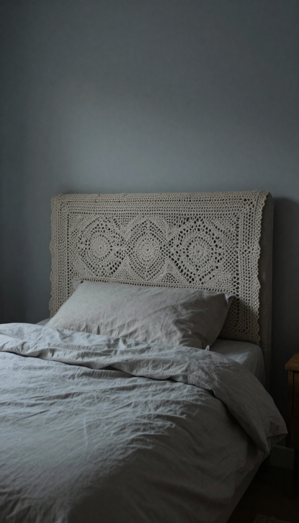 riuso dei centrini come decoro testiera letto