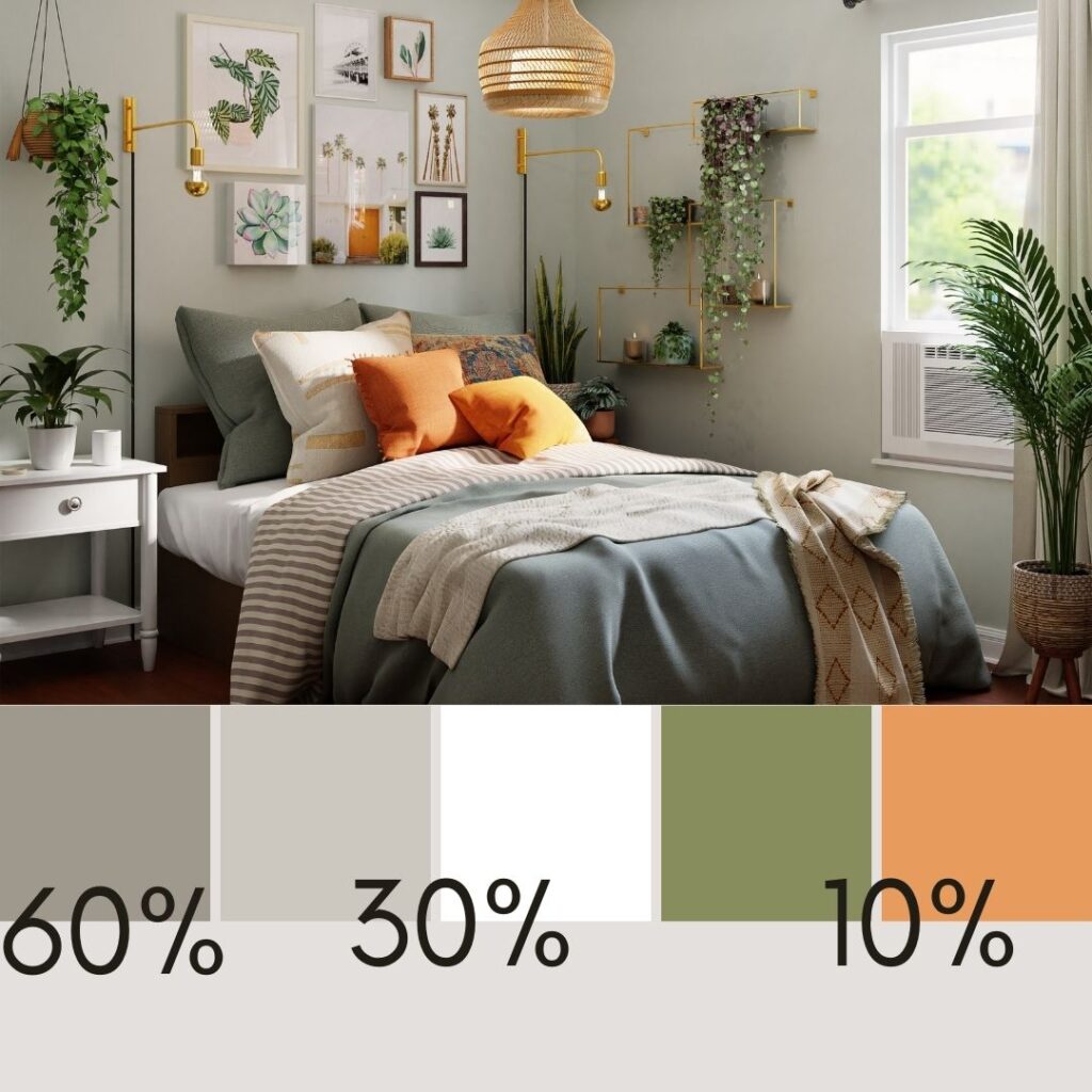 colori interni casa in camera da letto eclettica