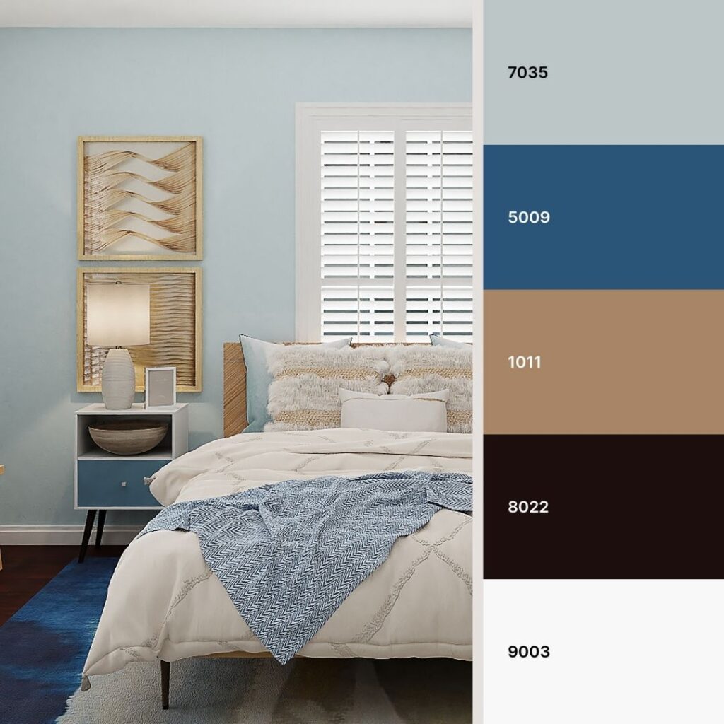 Abbinamenti colori pareti camera da letto stile marino